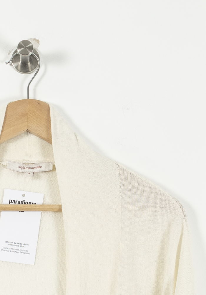 Cardigan Blanc - Taille S/36 de la marque La Fée Maraboutée | PARAD90741 - Vendu par Paradigme - Image 3