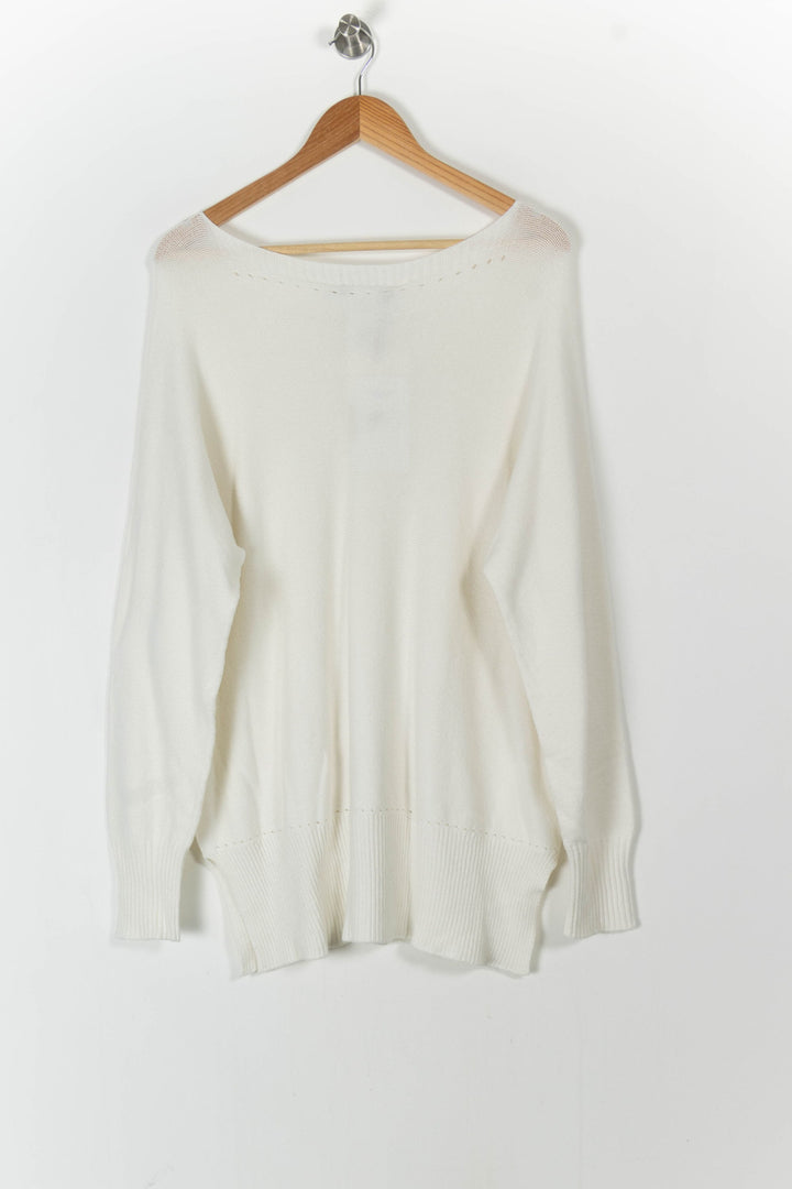 Pull Blanc - Taille M/38 de la marque La Fée Maraboutée | PARAD90742 - Vendu par Paradigme - Image 4