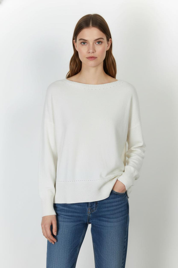 Pull Blanc - Taille M/38 de la marque La Fée Maraboutée | PARAD90742 - Vendu par Paradigme - Image 1