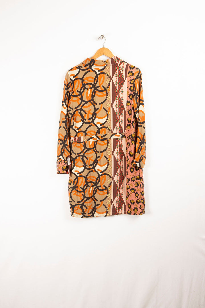 Robe chemise à imprimé patch vintage -  L/40