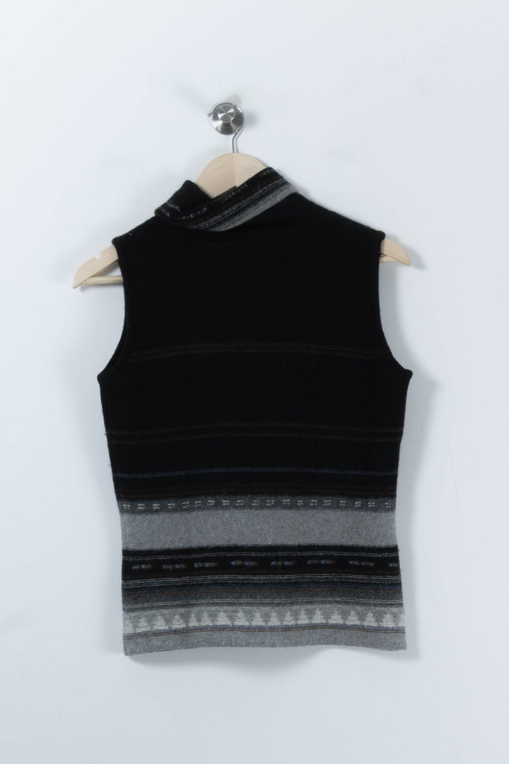 Pull Sans Manches Noir et Gris - Taille M/38 de la marque Rodier | PARAD90801 - Vendu par Paradigme - Image 4