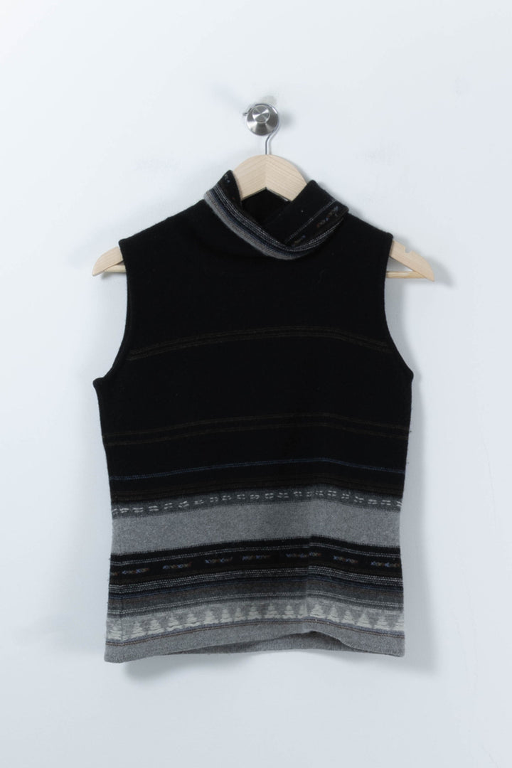 Pull Sans Manches Noir et Gris - Taille M/38 de la marque Rodier | PARAD90801 - Vendu par Paradigme - Image 2