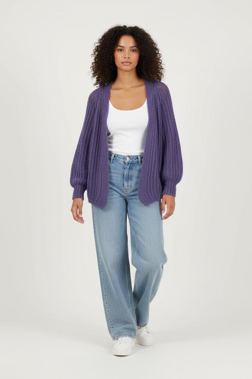 Cardigan Violet - Taille S/36 de la marque Stella Forest | PARAD90805 - Vendu par Paradigme - Image 1
