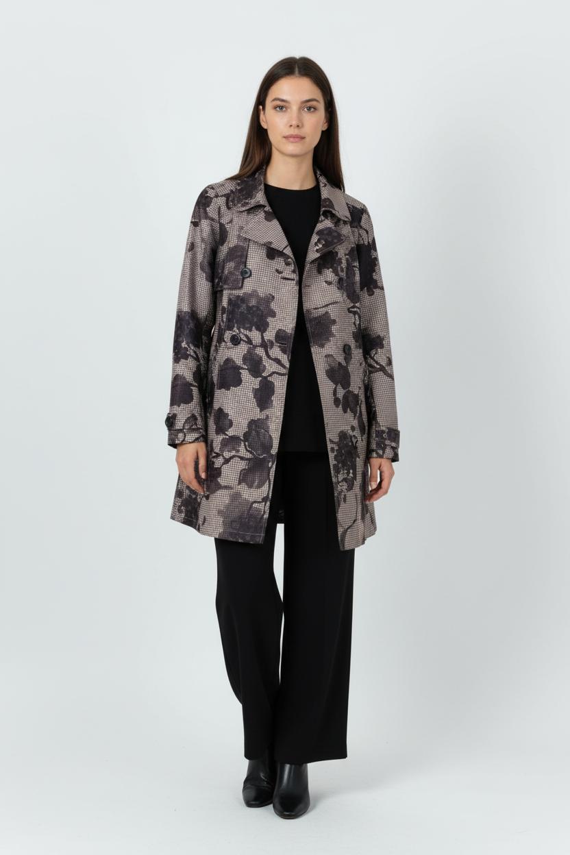 Trench Beige et Noir - Taille S/36 de la marque La Fée Maraboutée | PARAD90806 - Vendu par Paradigme - Image 1