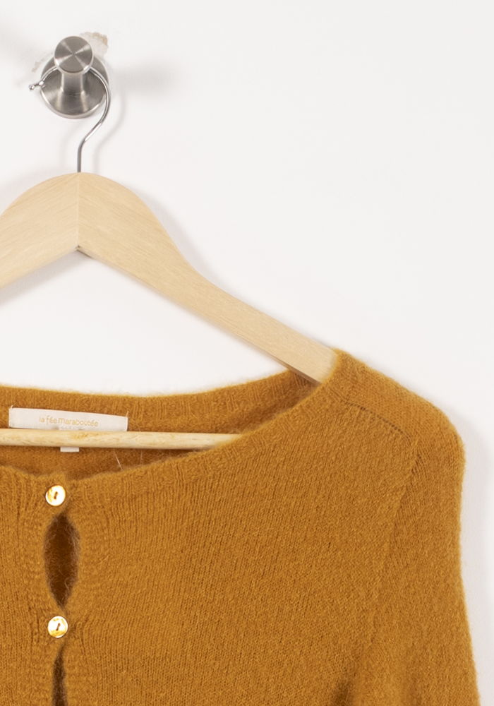 Cardigan Jaune - Taille S/36 de la marque La Fée Maraboutée | PARAD90813 - Vendu par Paradigme - Image 3