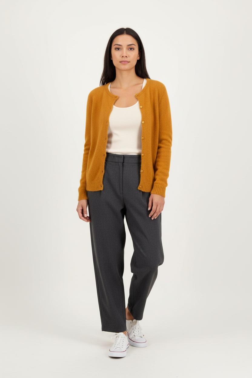 Cardigan Jaune - Taille S/36 de la marque La Fée Maraboutée | PARAD90813 - Vendu par Paradigme - Image 1