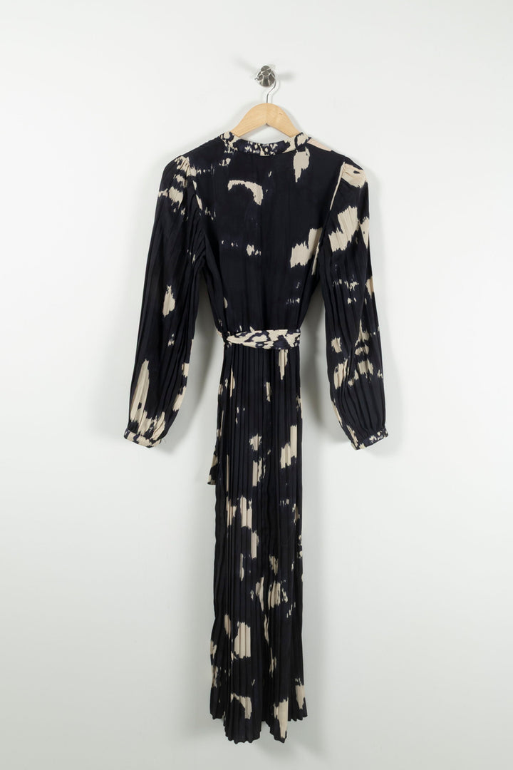 Robe Longue Noire et Beige - Taille XS/34 de la marque La Fée Maraboutée | PARAD90850 - Vendu par Paradigme - Image 4
