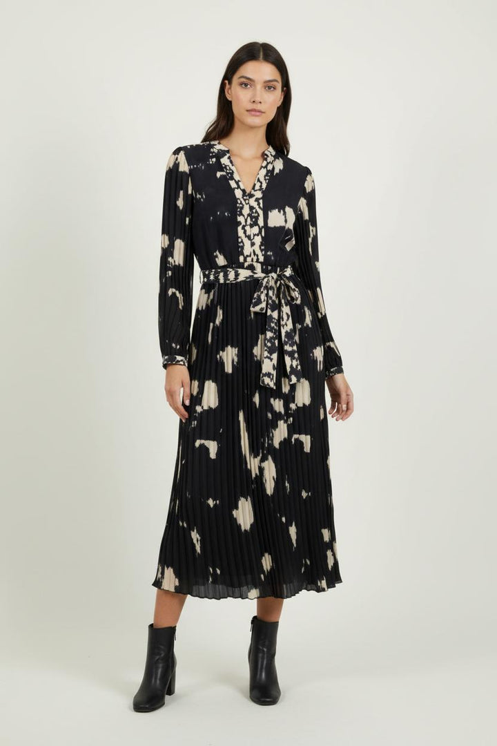 Robe Longue Noire et Beige - Taille XS/34 de la marque La Fée Maraboutée | PARAD90850 - Vendu par Paradigme - Image 1