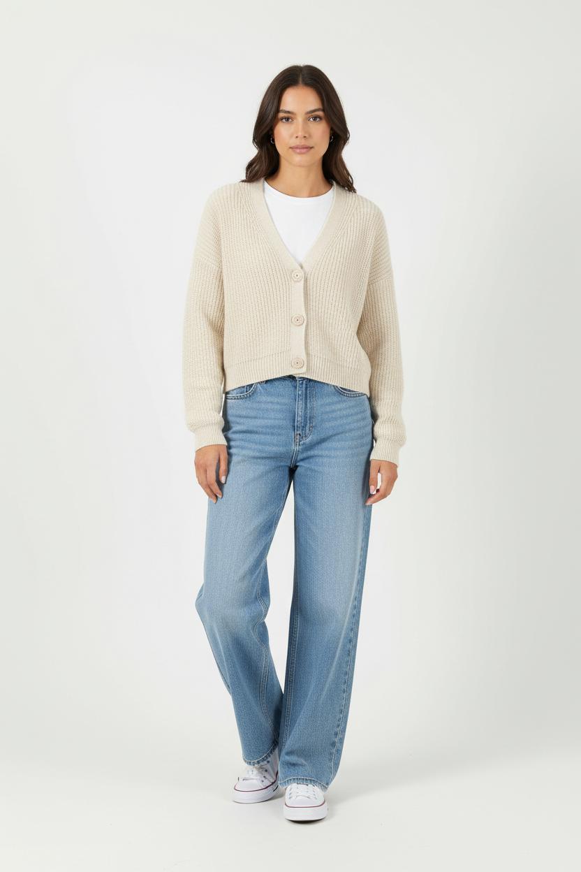 Cardigan Beige - Taille XS/34 de la marque La Fée Maraboutée | PARAD90851 - Vendu par Paradigme - Image 1