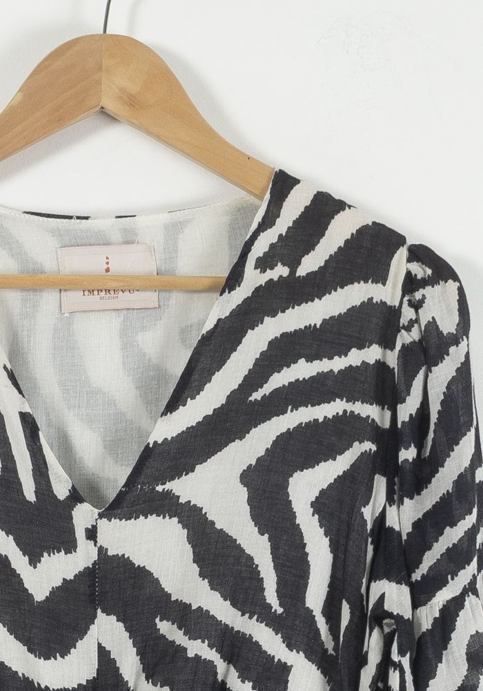 Robe Longue Noire et Blanche - Taille M/38 de la marque Imprevu | PARAD90855 - Vendu par Paradigme - Image 3