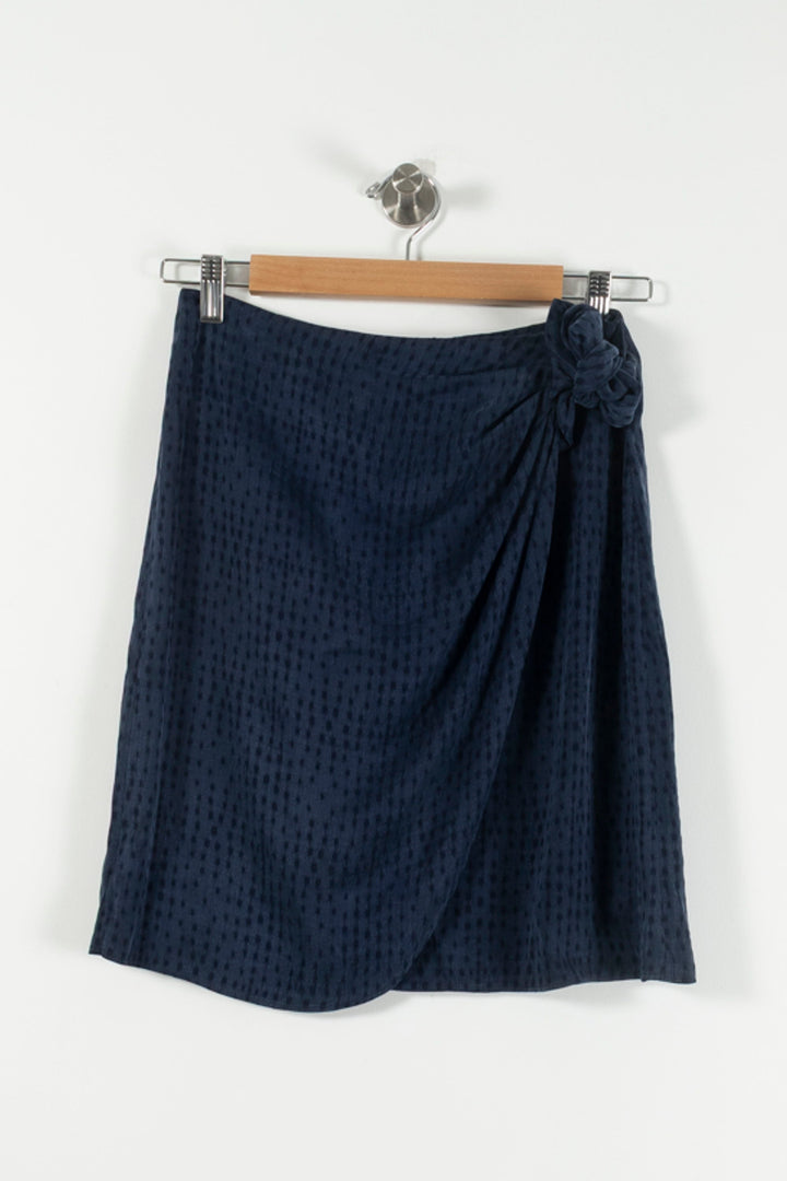 Jupe Drapée Bleue - Taille S/36 de la marque Tara Jarmon | PARAD90866 - Vendu par Paradigme - Image 2