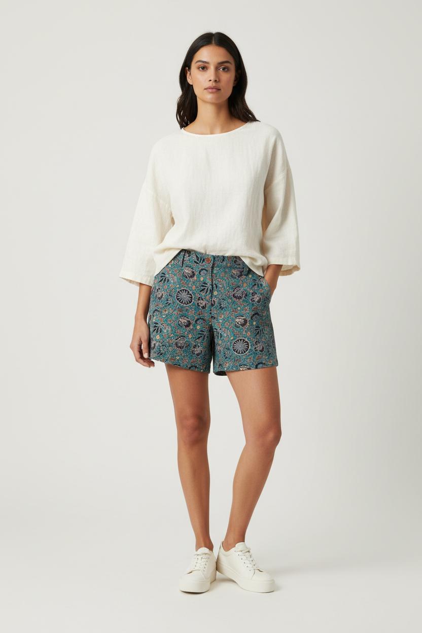 Short Fleuri Vert - Taille S/36 de la marque Sessùn | PARAD90879 - Vendu par Paradigme - Image 1