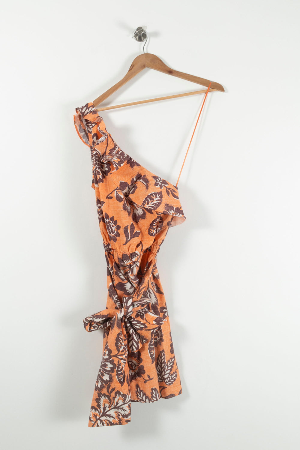 Robe Asymétrique Orange et Marron - Taille XS/34 de la marque Claudie Pierlot | PARAD90885 - Vendu par Paradigme - Image 2