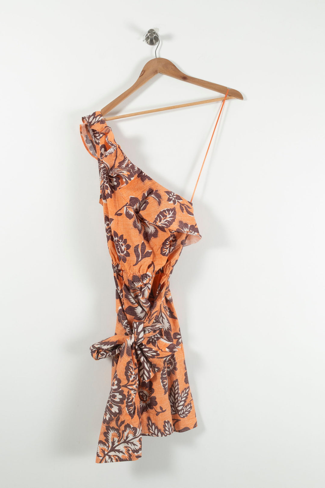 Robe Asymétrique Orange et Marron - Taille XS/34 de la marque Claudie Pierlot | PARAD90885 - Vendu par Paradigme - Image 2