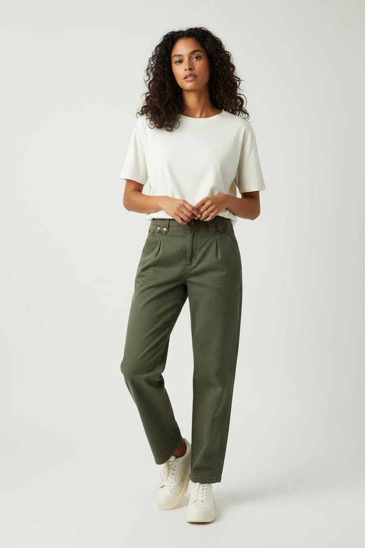 Pantalon Taille Haute Vert - Taille XS/34 de la marque Sézane | PARAD90886 - Vendu par Paradigme - Image 1