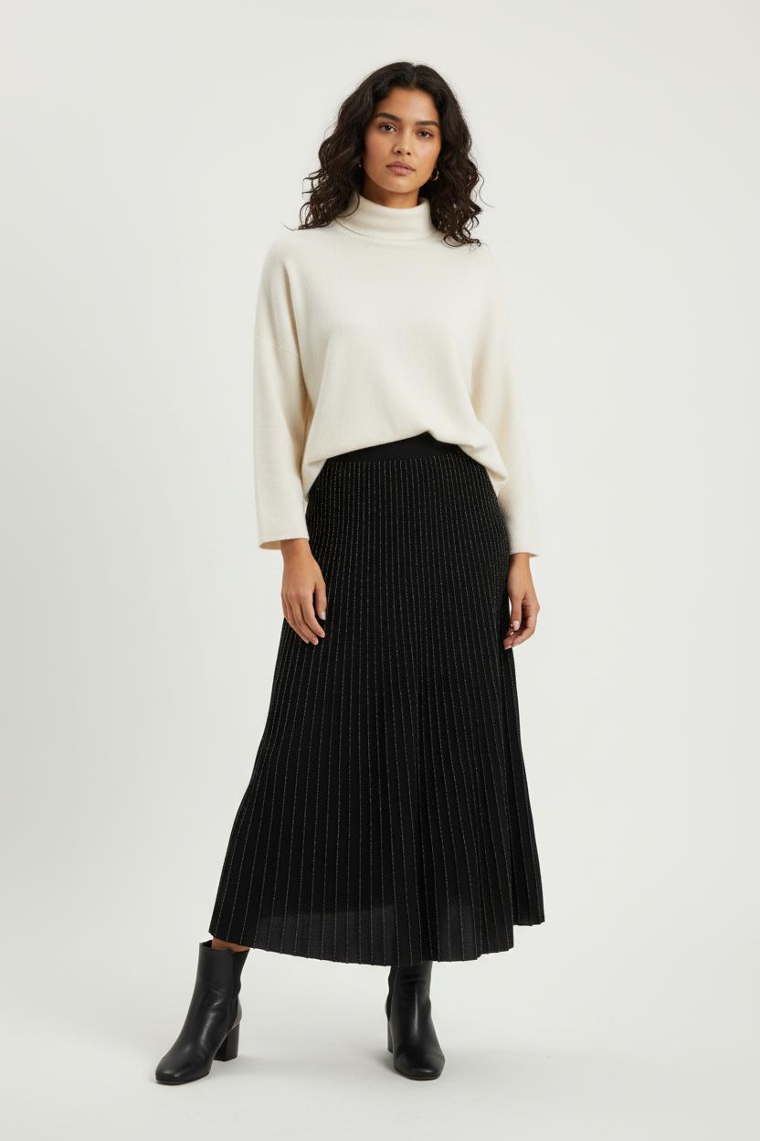 Jupe Plissée Noire - Taille L/40 de la marque ZAPA | PARAD90900 - Vendu par Paradigme - Image 1