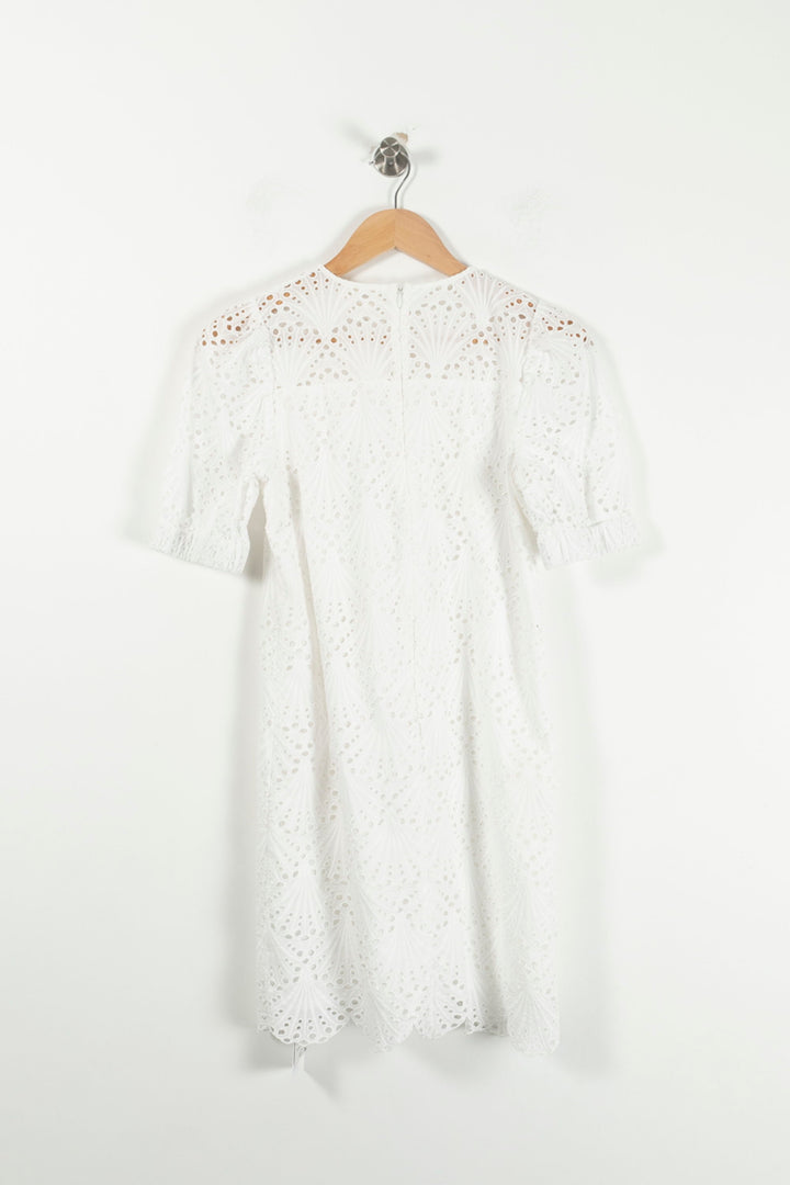 Robe Droite en Dentelle Blanche - Taille XS/34 de la marque Maison 123 | PARAD90906 - Vendu par Paradigme - Image 4