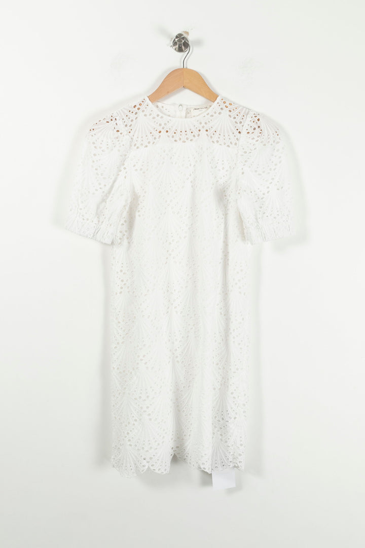 Robe Droite en Dentelle Blanche - Taille XS/34 de la marque Maison 123 | PARAD90906 - Vendu par Paradigme - Image 2