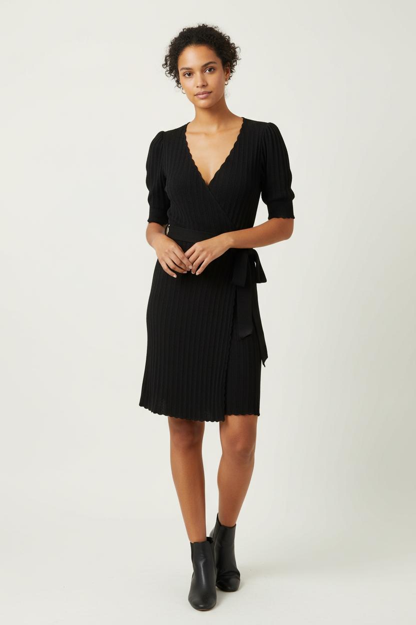 Robe Cache-Cœur Noire - Taille S/36 de la marque Sézane | PARAD90910 - Vendu par Paradigme - Image 1
