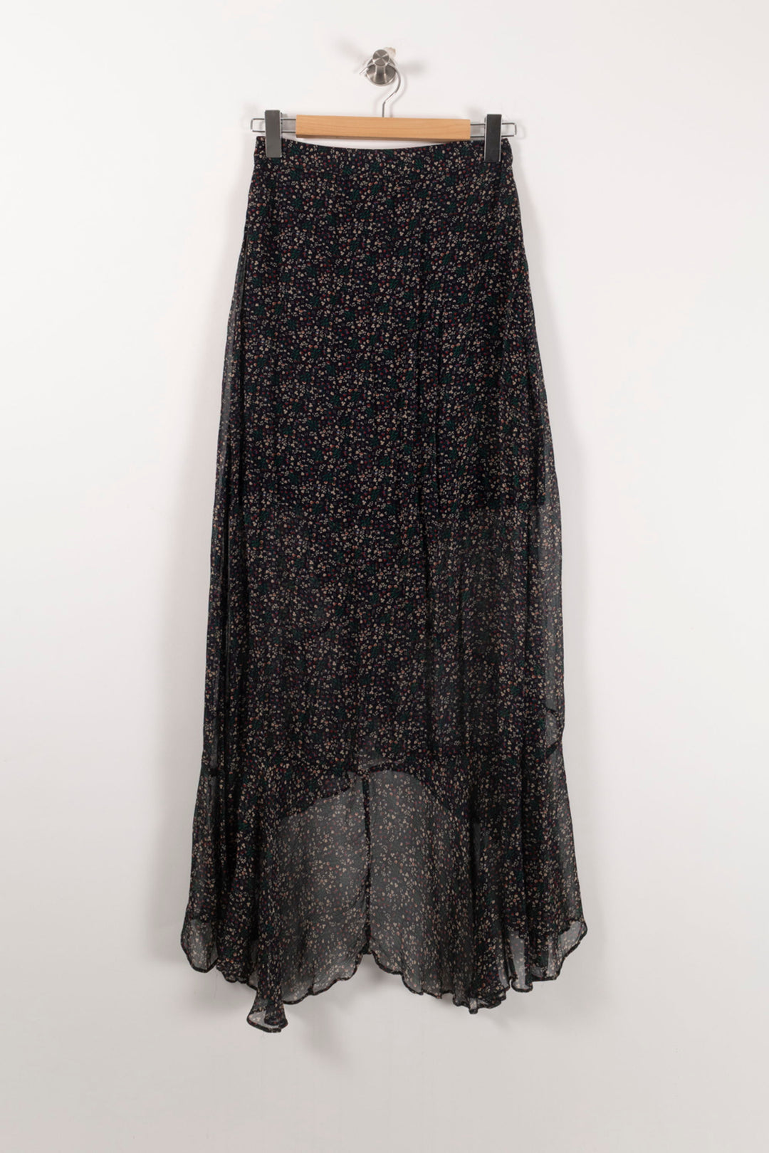 Jupe Longue Noire à Fleurs - Taille S/36 de la marque Marie Sixtine | PARAD90913 - Vendu par Paradigme - Image 4