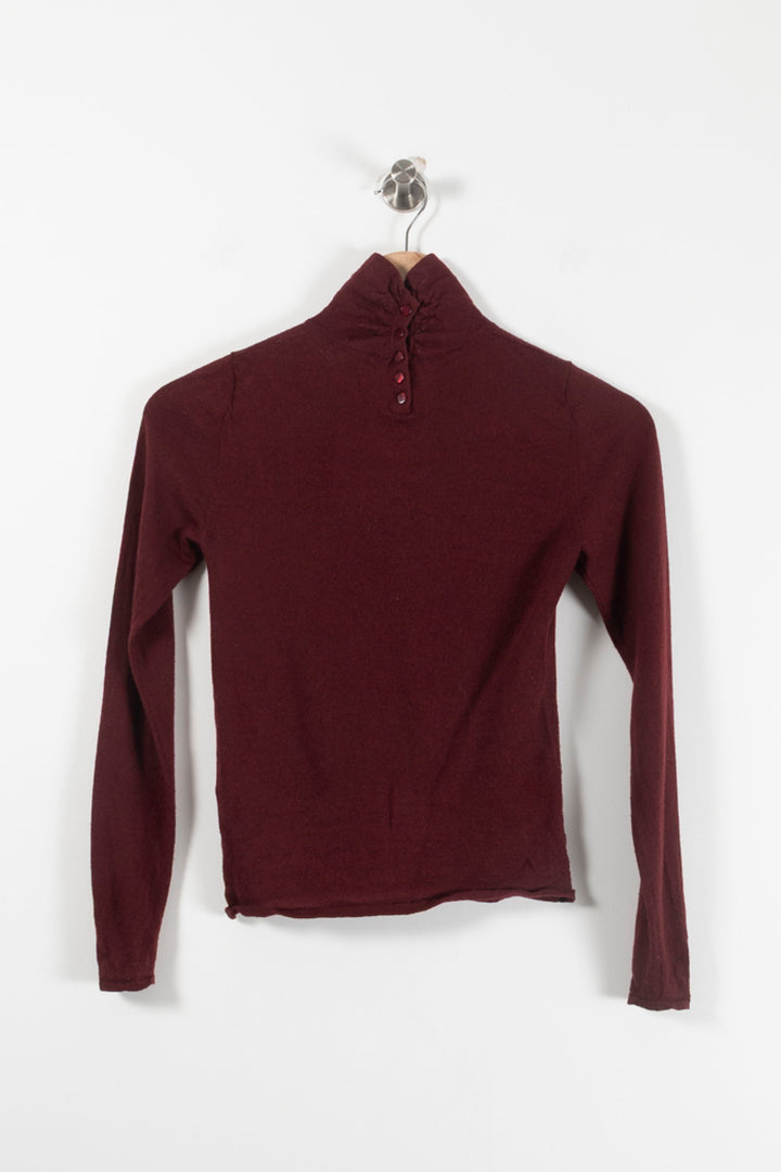 Pull Col Roulé Bordeaux - Taille S/36 de la marque Petite Mendigote | PARAD90917 - Vendu par Paradigme - Image 4