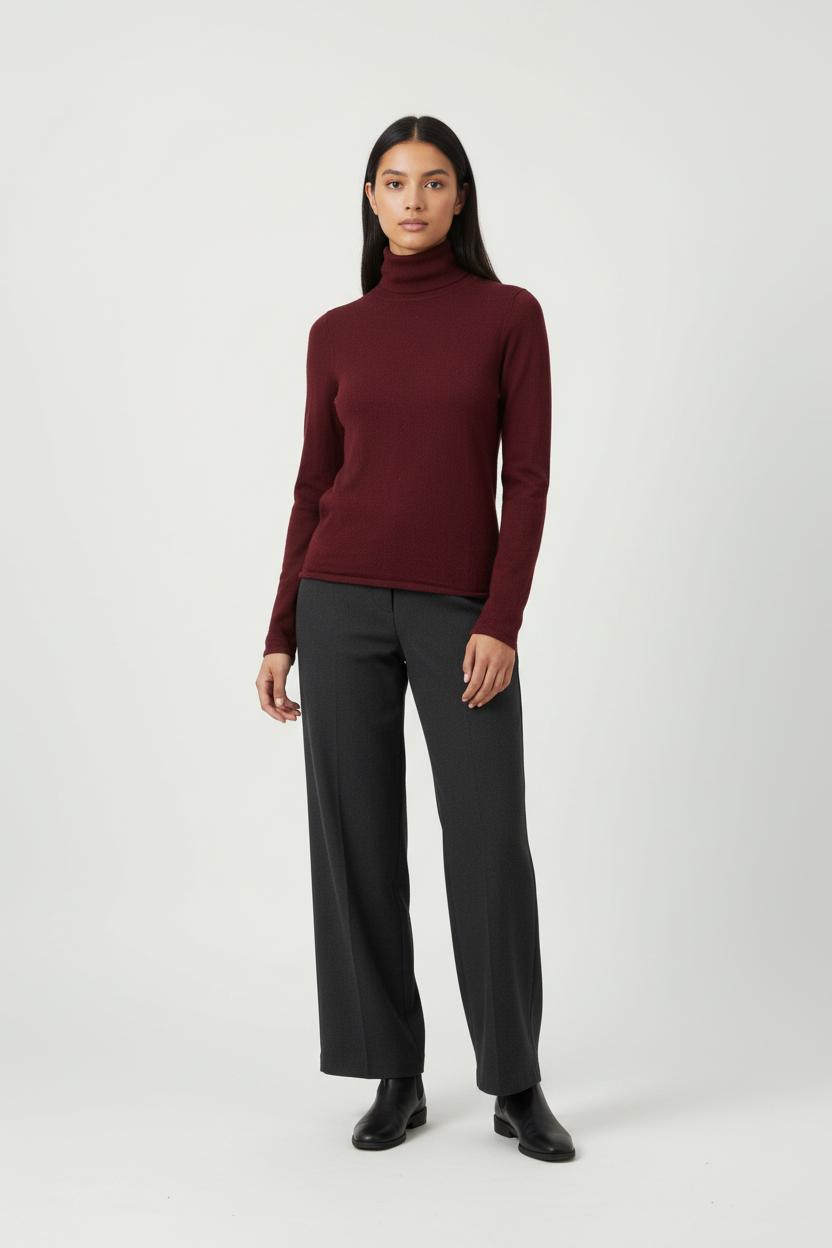 Pull Col Roulé Bordeaux - Taille S/36 de la marque Petite Mendigote | PARAD90917 - Vendu par Paradigme - Image 1