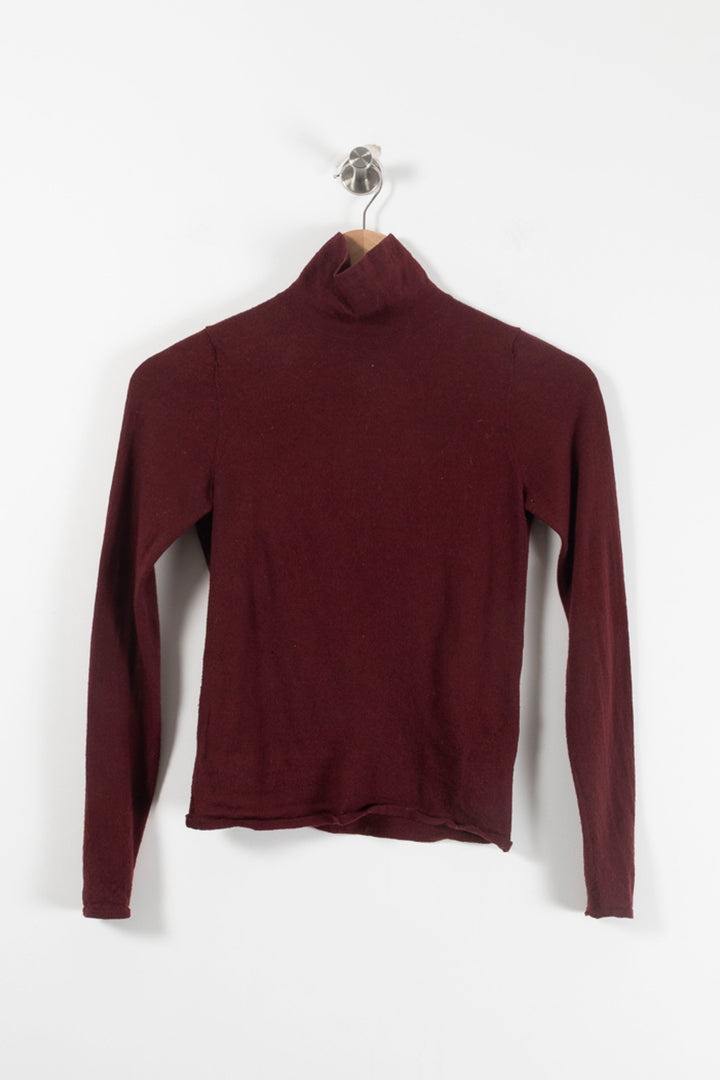Pull Col Roulé Bordeaux - Taille S/36 de la marque Petite Mendigote | PARAD90917 - Vendu par Paradigme - Image 2