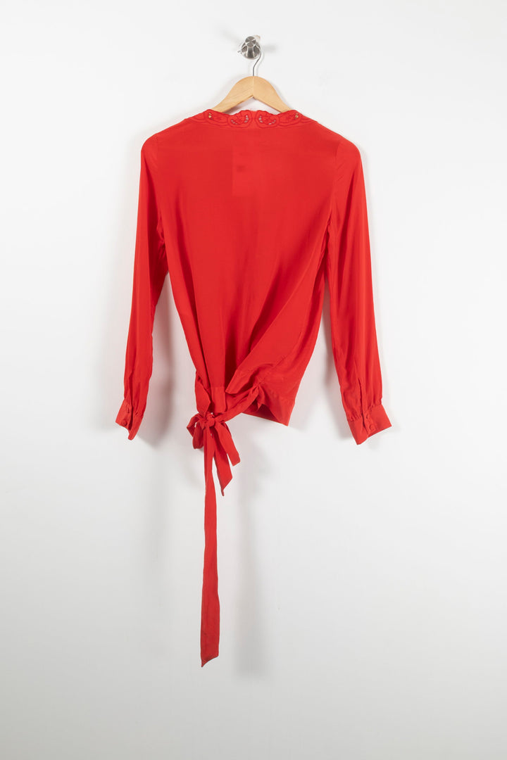 Blouse Portefeuille Rouge - Taille S/36 de la marque Sézane | PARAD90918 - Vendu par Paradigme - Image 4