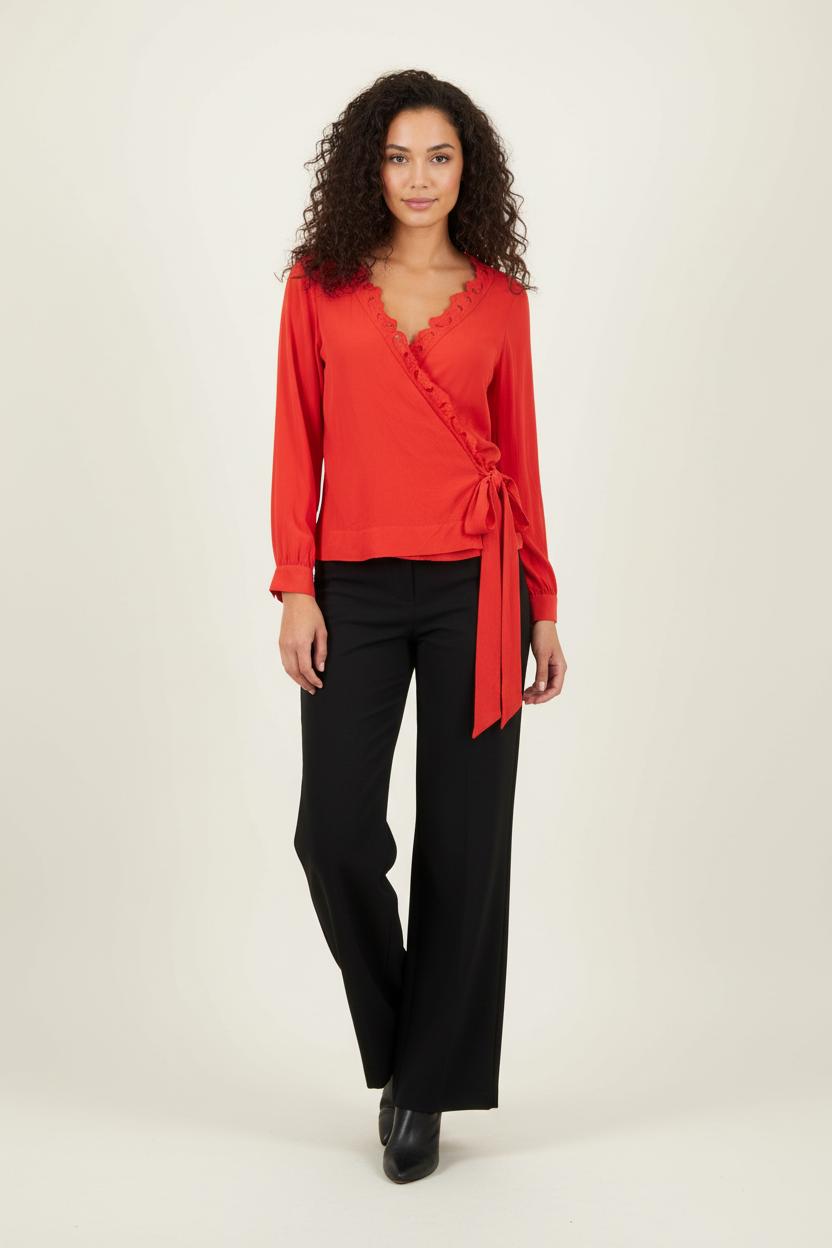 Blouse Portefeuille Rouge - Taille S/36 de la marque Sézane | PARAD90918 - Vendu par Paradigme - Image 1
