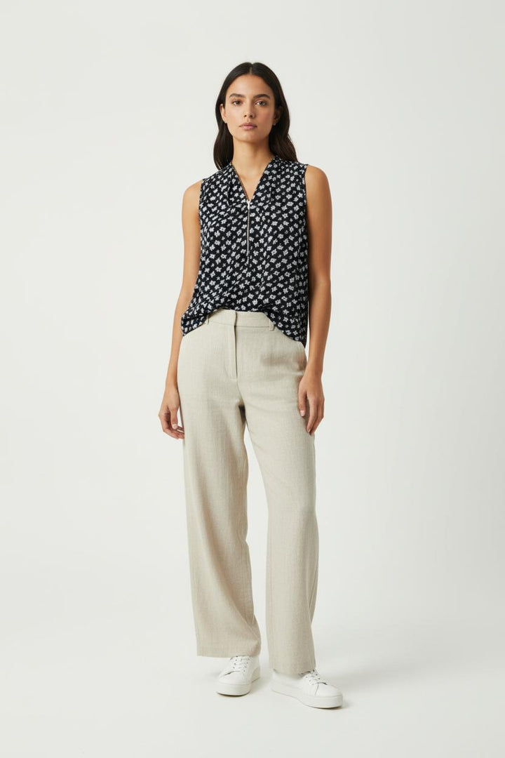 Blouse Noire à Motifs Blancs - Taille S/36 de la marque Sandro | PARAD90927 - Vendu par Paradigme - Image 1