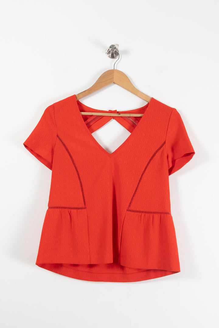 Blouse Rouge - Taille S/36 de la marque Sézane | PARAD90930 - Vendu par Paradigme - Image 2