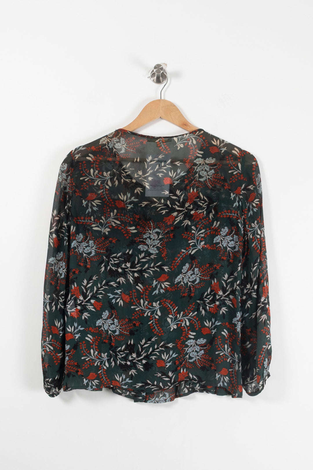Blouse Fleurie Verte et Rouge - Taille S/36 de la marque Maje | PARAD90931 - Vendu par Paradigme - Image 4