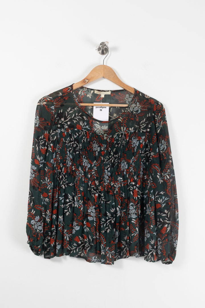 Blouse Fleurie Verte et Rouge - Taille S/36 de la marque Maje | PARAD90931 - Vendu par Paradigme - Image 2