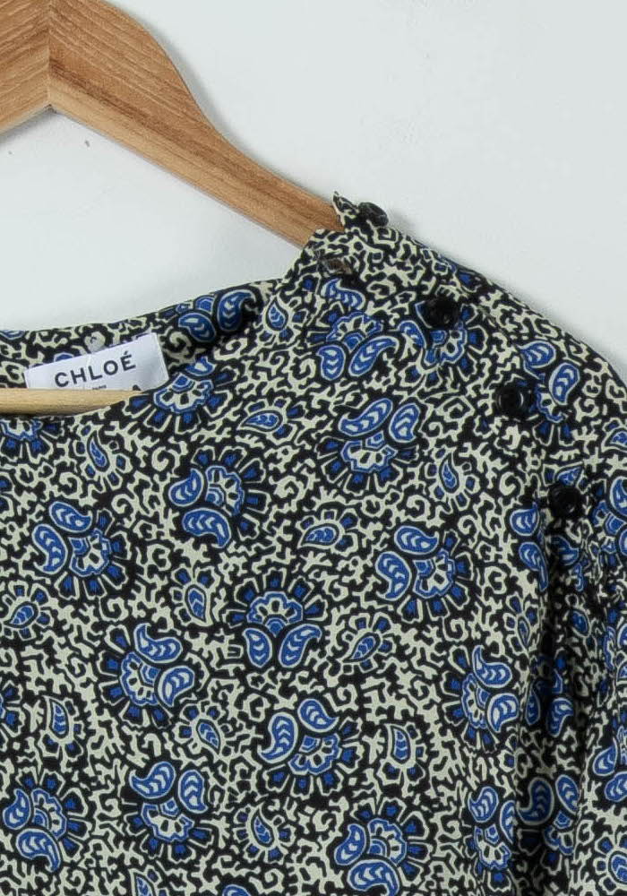 Blouse Bleu et Beige - Taille M/38 de la marque Chloé Stora | PARAD90939 - Vendu par Paradigme - Image 3