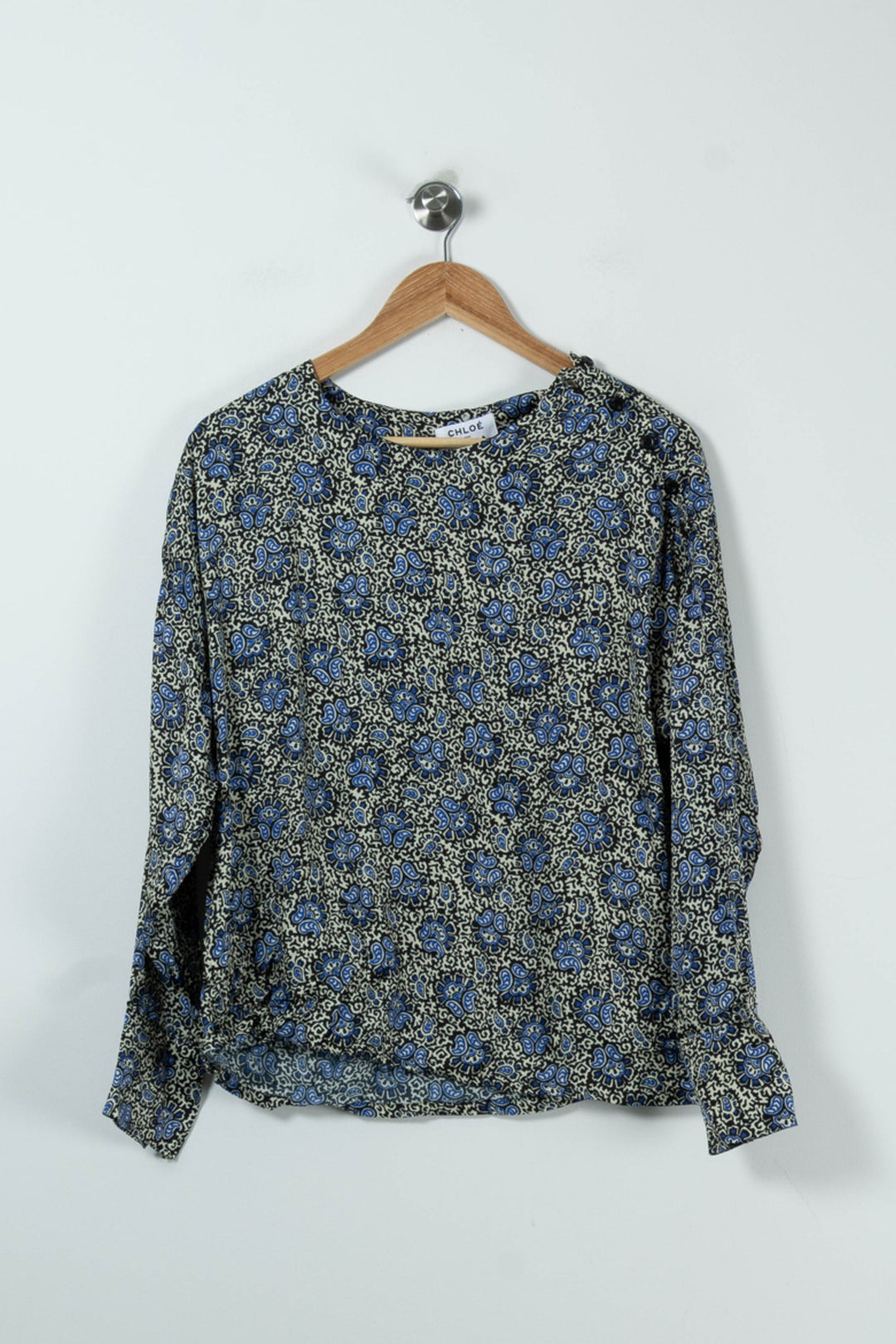Blouse Bleu et Beige - Taille M/38 de la marque Chloé Stora | PARAD90939 - Vendu par Paradigme - Image 2