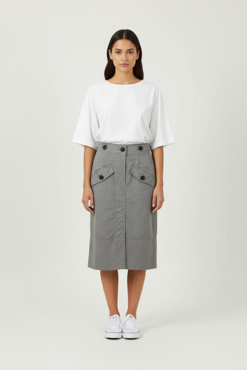 Jupe Midi Grise - Taille S/36 de la marque Comptoir des Cotonniers | PARAD90941 - Vendu par Paradigme - Image 1