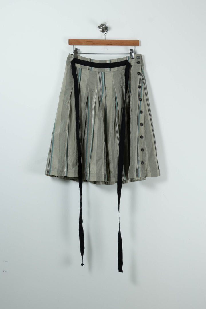 Jupe Plissée Grise à Rayures - Taille XL/42 de la marque One Step | PARAD90946 - Vendu par Paradigme - Image 2