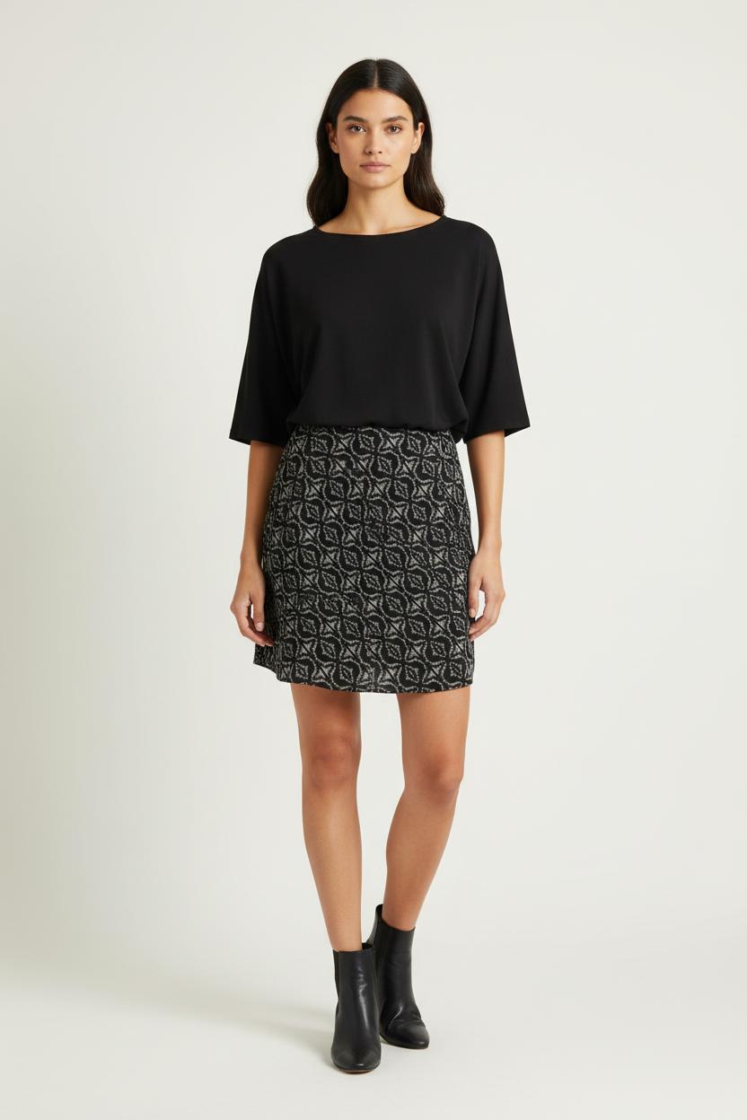 Jupe Courte Noire et Blanche - Taille S/36 de la marque IKKS | PARAD90947 - Vendu par Paradigme - Image 1