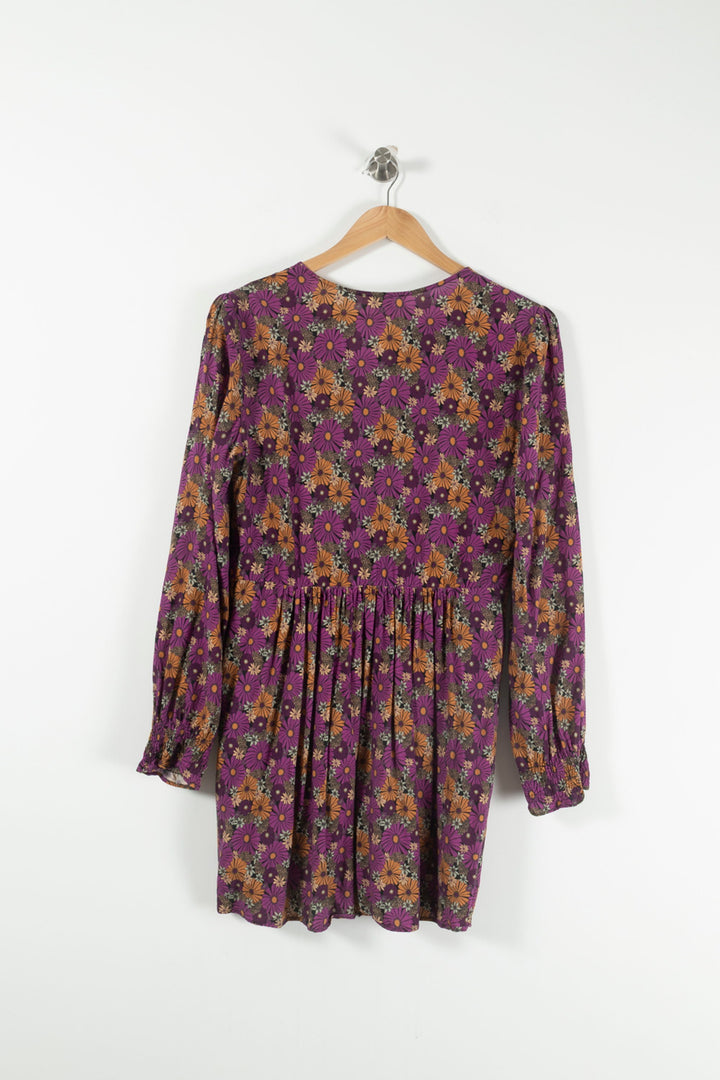 Robe Fleurie Violette et Orange - Taille L/40 de la marque Balzac Paris | PARAD90951 - Vendu par Paradigme - Image 4