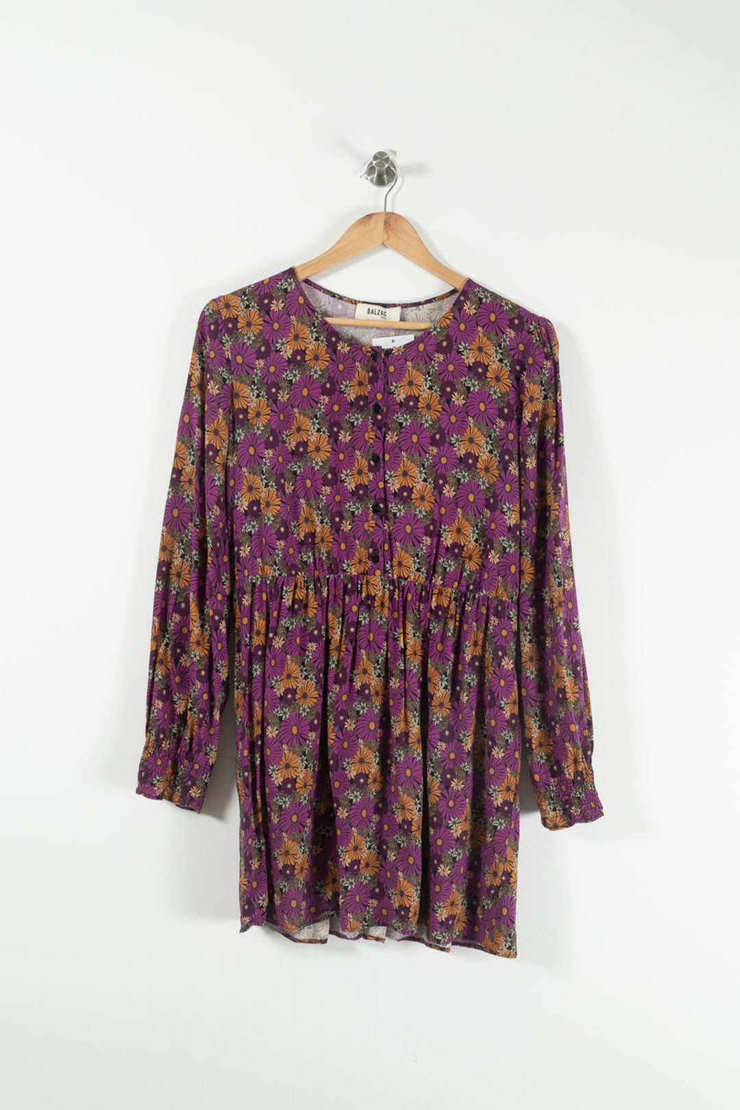 Robe Fleurie Violette et Orange - Taille L/40 de la marque Balzac Paris | PARAD90951 - Vendu par Paradigme - Image 2