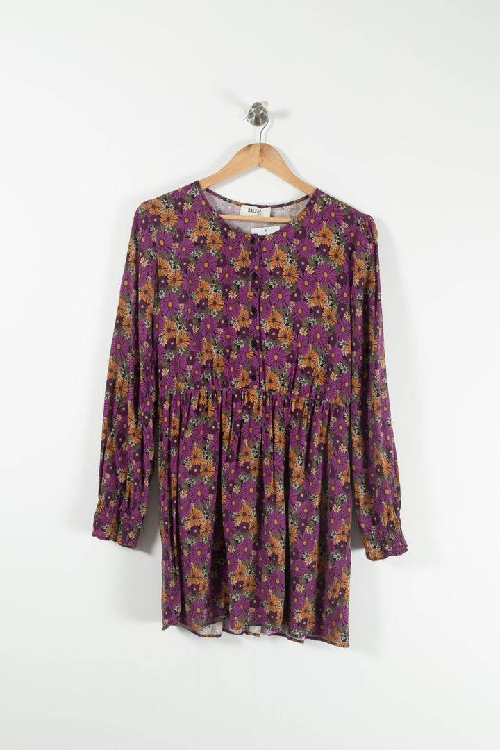 Robe Fleurie Violette et Orange - Taille L/40 de la marque Balzac Paris | PARAD90951 - Vendu par Paradigme - Image 2