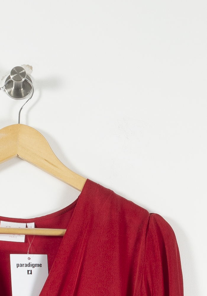 Robe Porte-feuille Rouge - Taille M/38 de la marque Soi Paris | PARAD90953 - Vendu par Paradigme - Image 3