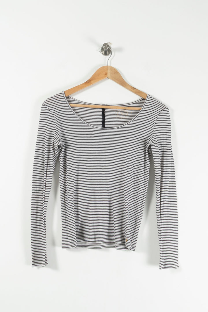 Tee-shirt à Manches Longues Blanc et Noir - Taille S/36 de la marque Des petits hauts | PARAD90974 - Vendu par Paradigme - Image 2