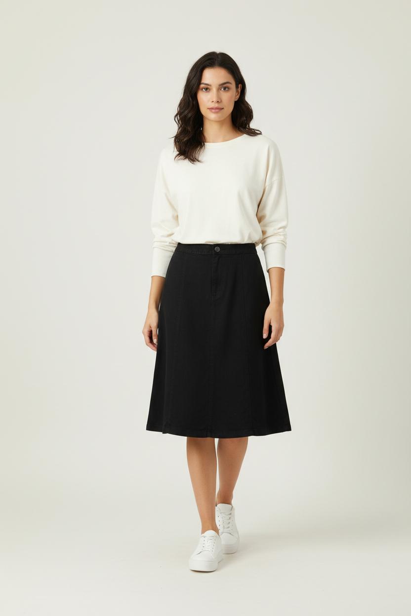 Jupe Midi Noire - Taille L/40 de la marque Max Mara | PARAD90987 - Vendu par Paradigme - Image 1