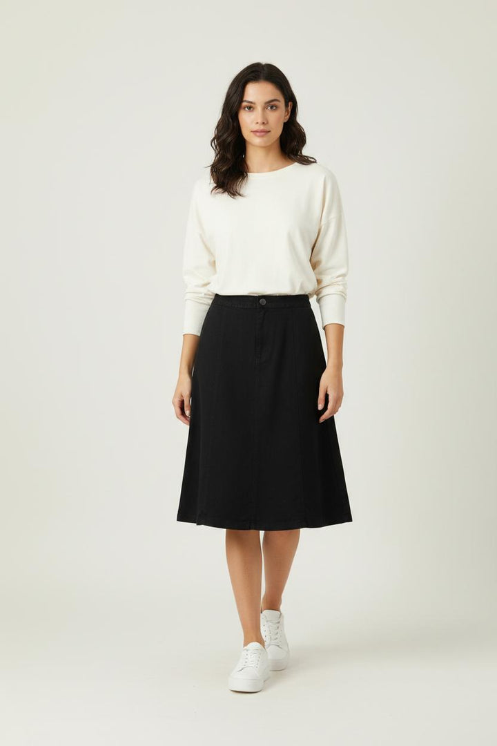 Jupe Midi Noire - Taille L/40 de la marque Max Mara | PARAD90987 - Vendu par Paradigme - Image 1