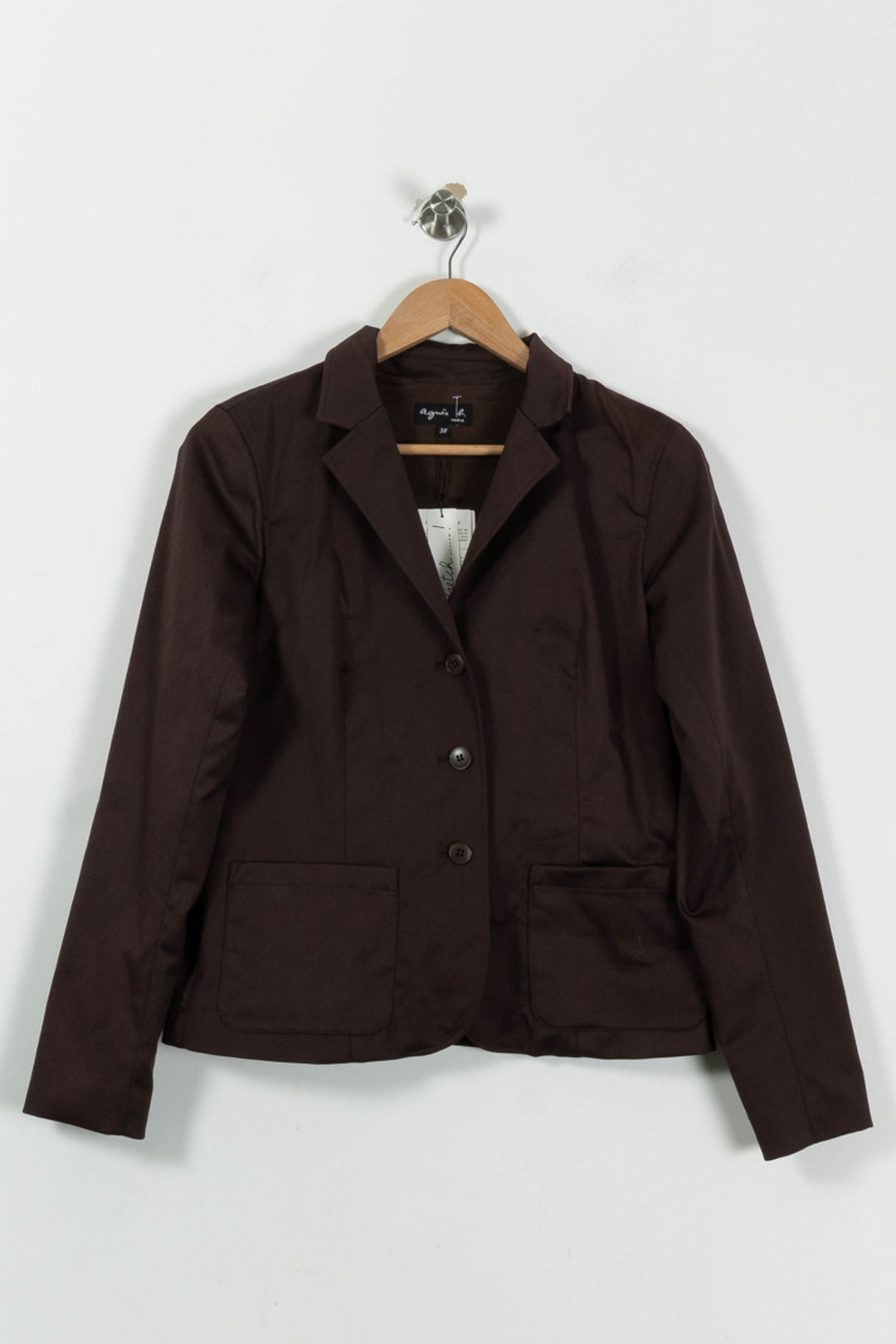 Blazer Marron - Taille M/38 de la marque Agnès b. | PARAD90988 - Vendu par Paradigme - Image 2