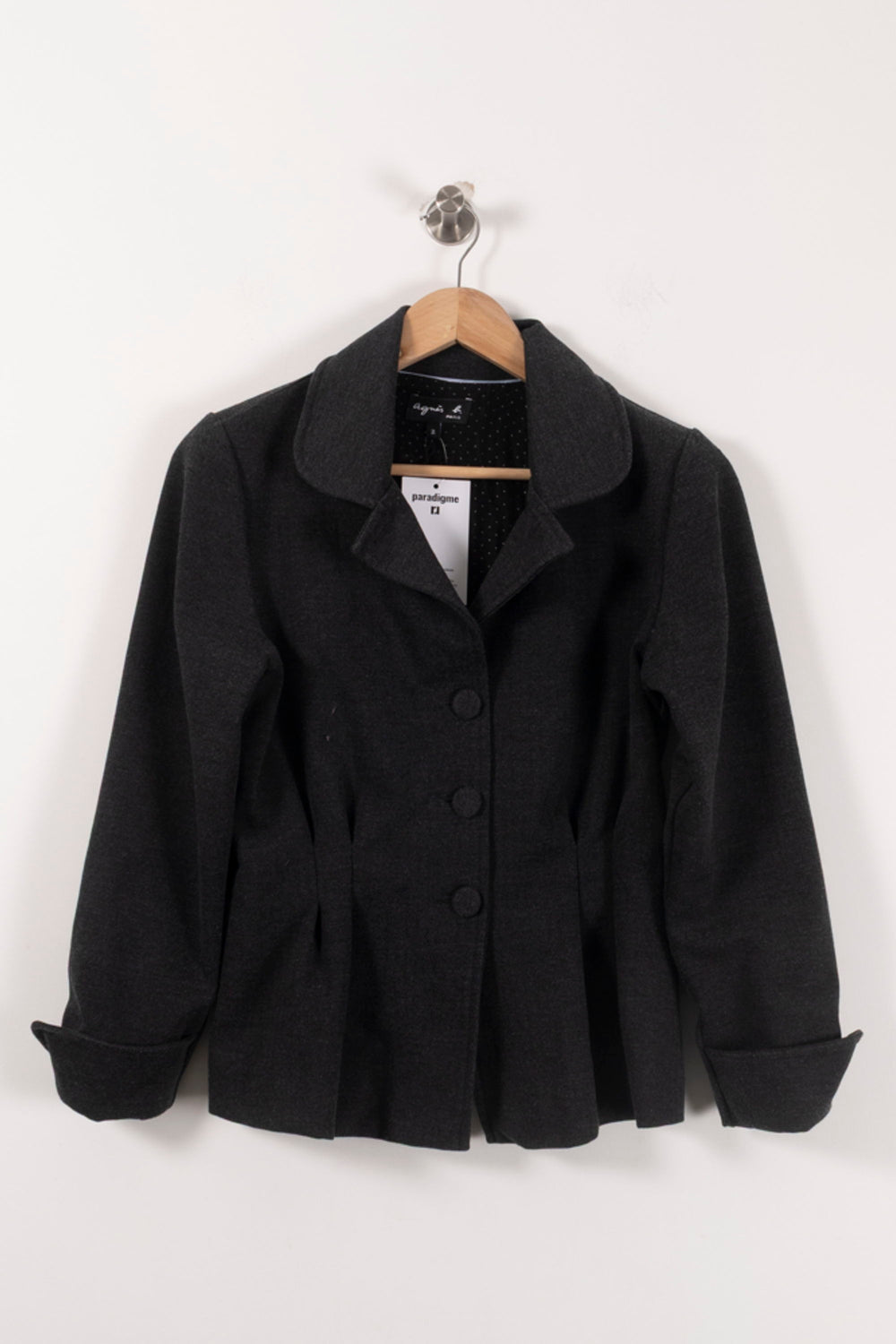 Veste Grise - Taille M/38 de la marque Agnès b. | PARAD90994 - Vendu par Paradigme - Image 2