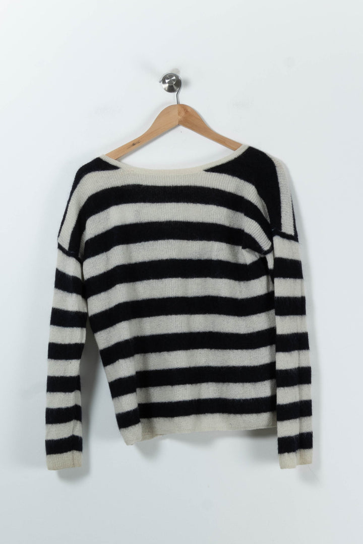 Pull Blanc et Noir - Taille S/36 de la marque Sézane | PARAD91005 - Vendu par Paradigme - Image 4