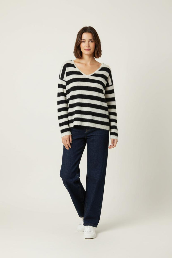 Pull Blanc et Noir - Taille S/36 de la marque Sézane | PARAD91005 - Vendu par Paradigme - Image 1