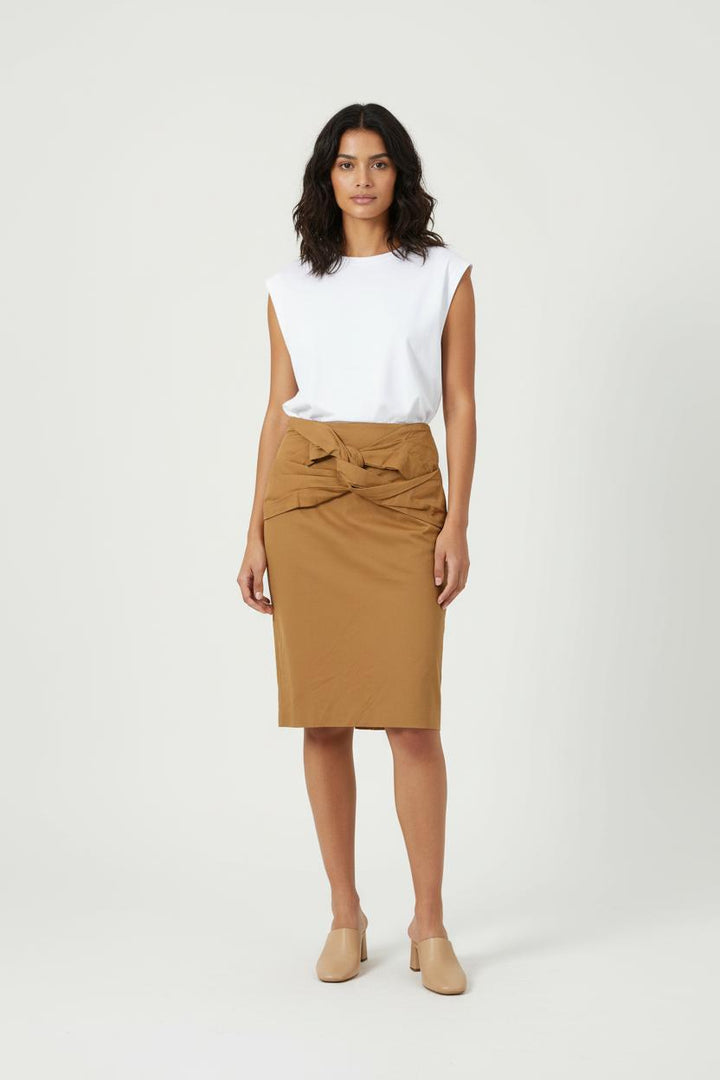 Jupe Crayon Marron - Taille L/40 de la marque La Fée Maraboutée | PARAD91022 - Vendu par Paradigme - Image 1